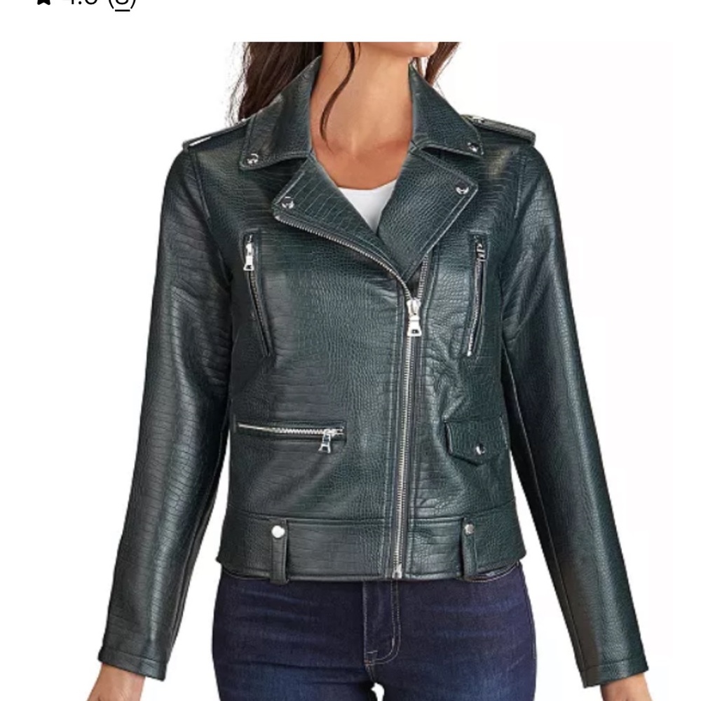 Guess XL Embossed Faux Leather Jacket NWOT